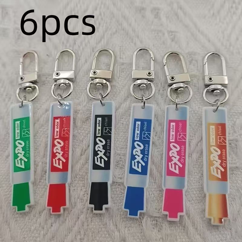 Car Accessories Gifts - 6 buah gantungan kunci pena akrilik,