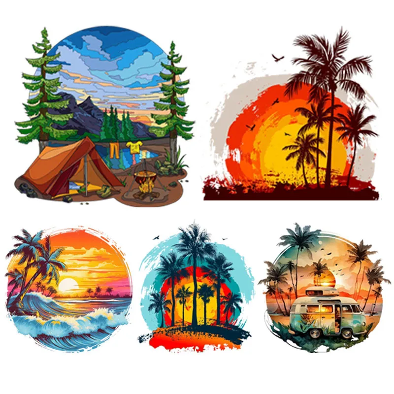 Car Accessories For Camping - Stiker Mobil Stiker Pemandangan Matahari Terbit