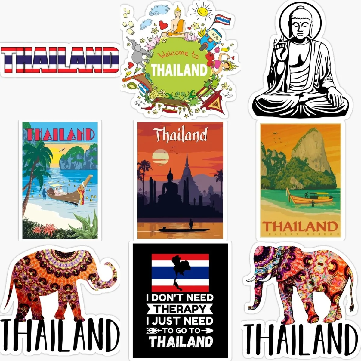 Car Accessories Thailand - Thailand TH gajah Buddha pemandangan stiker