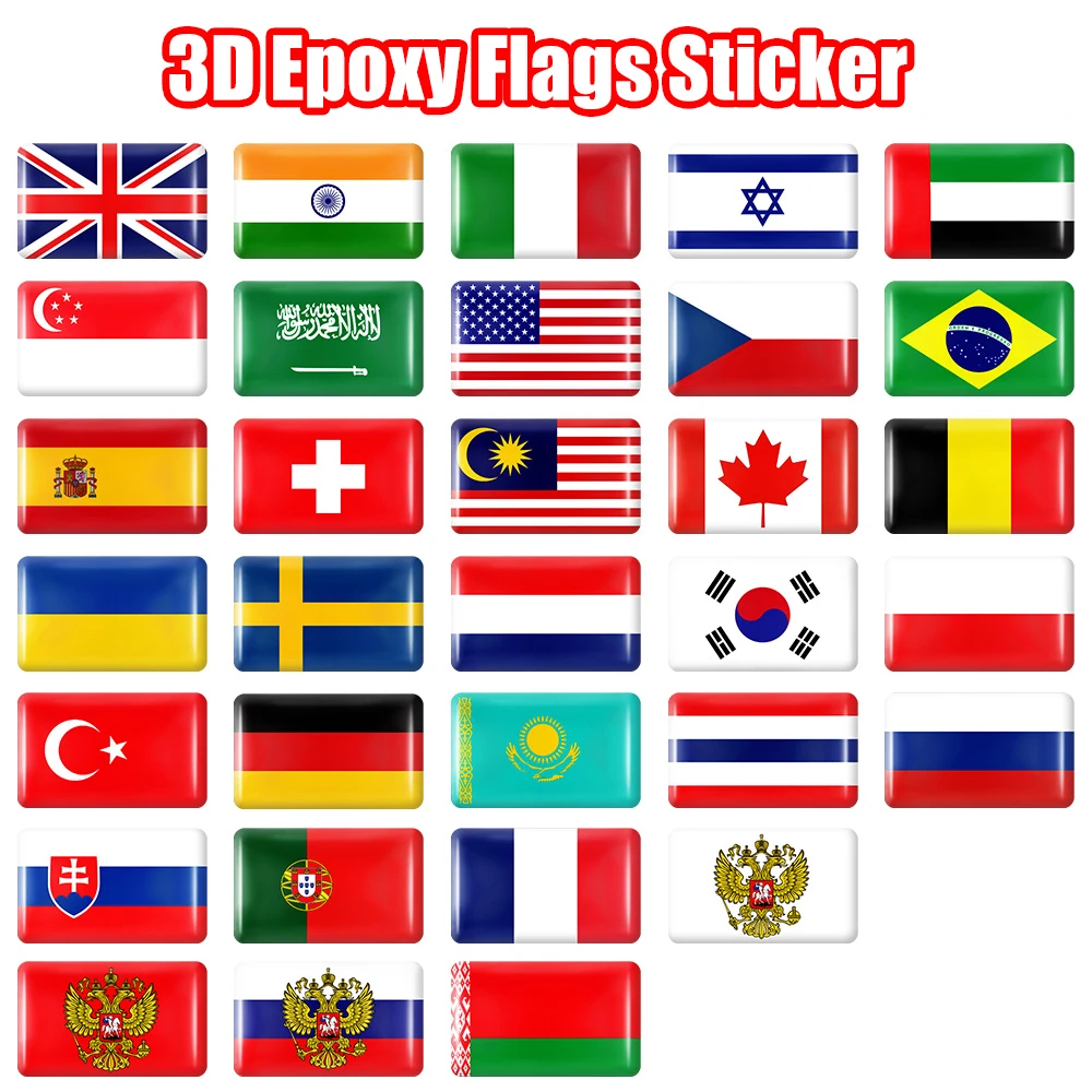 Car Accessories Thailand - 10 buah stiker bendera epoksi dekorasi
