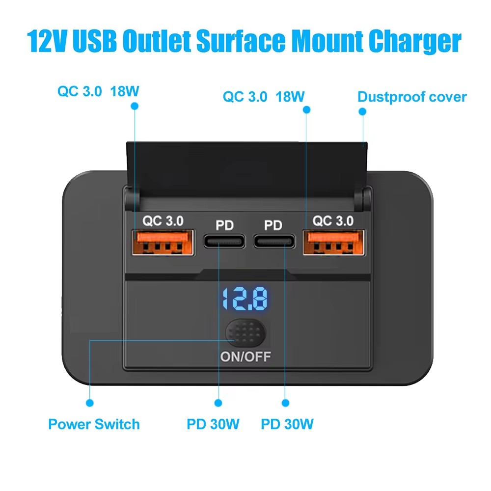 96W Dual PD QC3.0 3.0, pengisi - Car Accessories Thailand ulasan dan harga