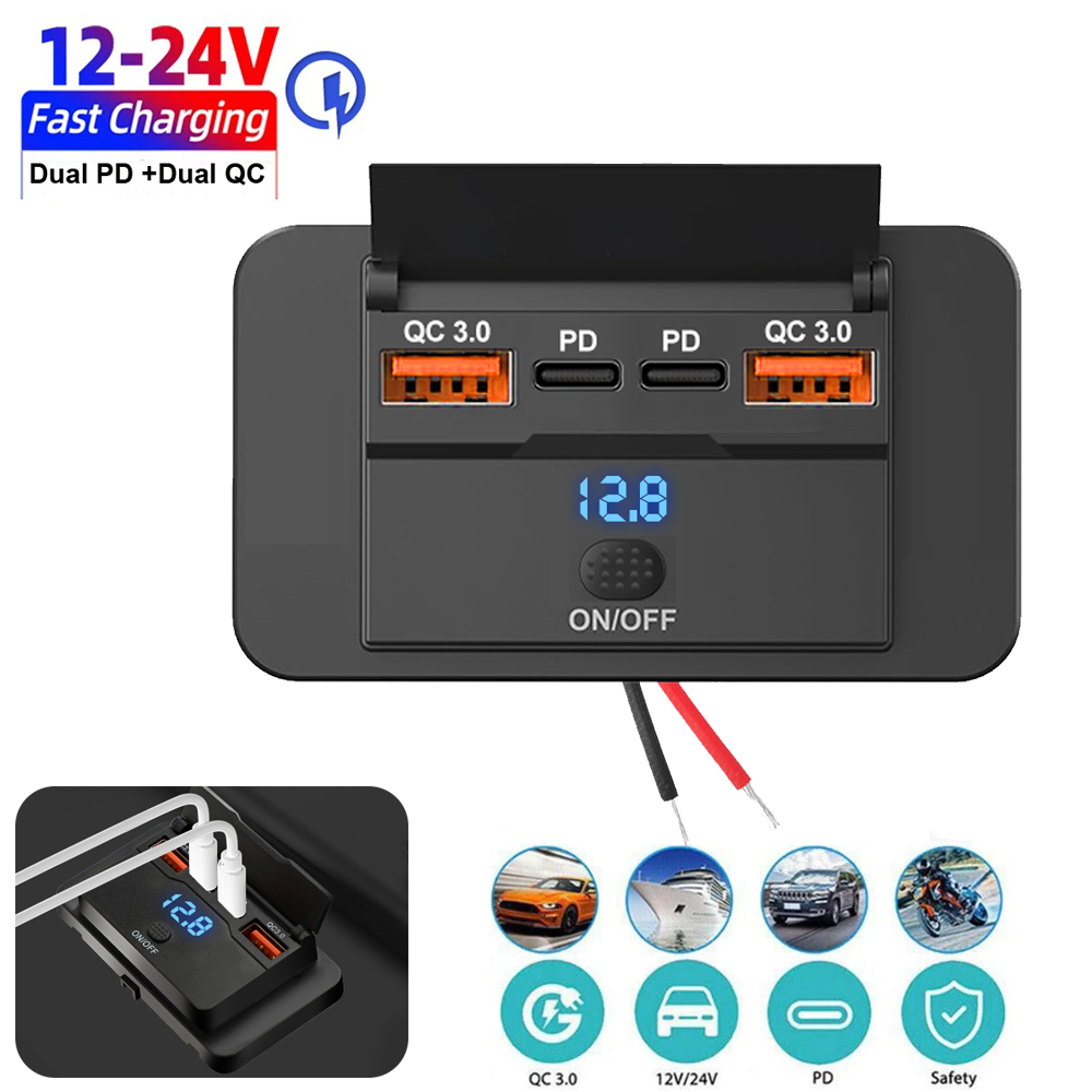 Baru 4 port pengisi daya mobil - Car Accessories Thailand ulasan dan harga