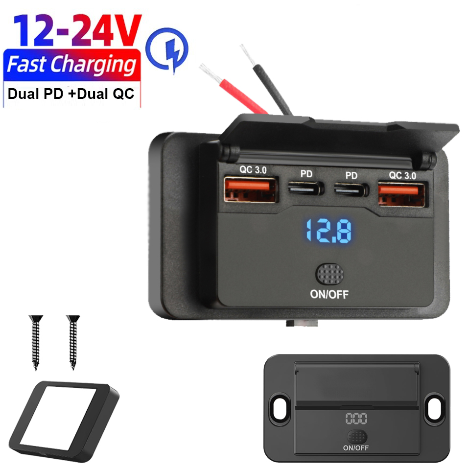 Panel Outlet USB C 4-Port 12/2 - Car Accessories Thailand ulasan dan harga